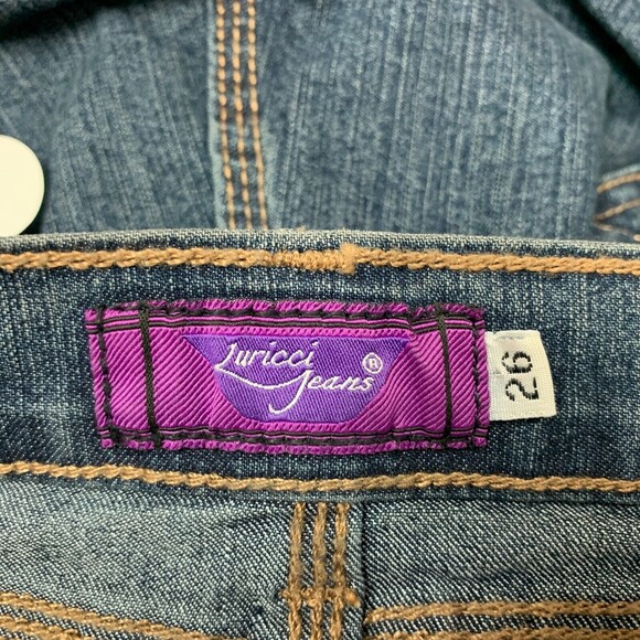 Luricci Forever Firm International Denim Jean Skirt Sz 26 Blue Butt Lifter NWOT - Picture 4 of 6